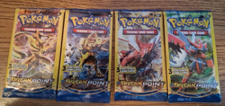 4 Different Art Work 2016 XY BREAK POINT 3 Card Dollar Store Booster Packs - Image 1