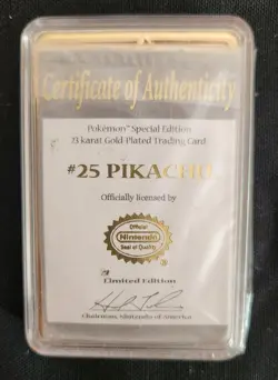 Pokemon Pikachu Trading Card 23 Karat Gold Plated, Excellent Condition - Image 2