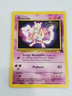 POKEMON Mewtwo 1999 "WB The First Movie" Black Star Promo Card #3 - Image 1