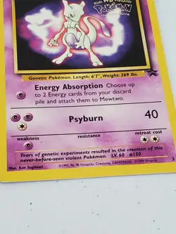 POKEMON Mewtwo 1999 "WB The First Movie" Black Star Promo Card #3 - Image 2