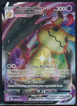 Mimikyu VMAX 069/172 Brilliant Stars NM Ultra Rare Full Art Pokemon Card - Image 1