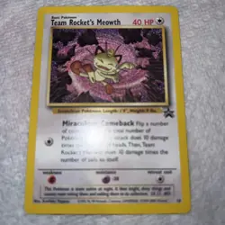 Team Rocket's Meowth WOTC Black Star Promo 18 Pokemon Card - Image 1