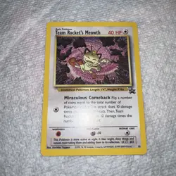 Team Rocket's Meowth WOTC Black Star Promo 18 Pokemon Card - Image 2