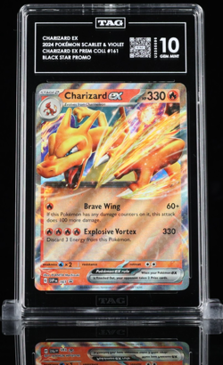 🔥 Charizard ex #161 Pokemon SV Promo Card Holo TAG graded Gem Mint 10 🔥 - Image 1