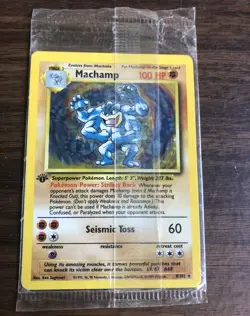 Pokemon Card MINT - SEALED 1st Edition Machamp Base Set Holo Rare 8/102 - Image 1