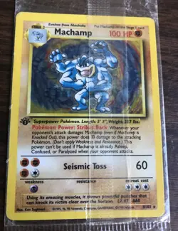 Pokemon Card MINT - SEALED 1st Edition Machamp Base Set Holo Rare 8/102 - Image 3