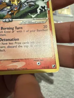 Entei Gold Star Unseen Forces Holo Card 113/115 English, HP Small Crease - Image 5