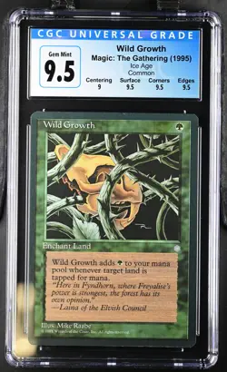 WILD GROWTH Ice Age CGC 9.5 Gem Mint MTG [Nostalgium] - Image 1