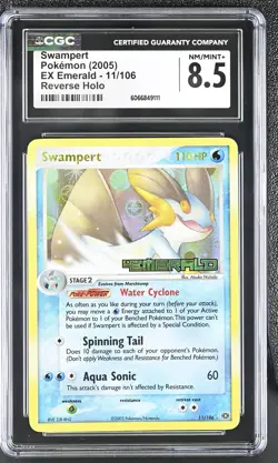 CGC 8.5 Swampert 2005 EX Emerald 11/106 Reverse Holo Stamped Pokemon Card - Image 1