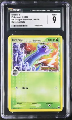 CGC 9 MINT Dratini EX Dragon Frontiers 46/101 Reverse Holo Stamped Pokemon Card - Image 1