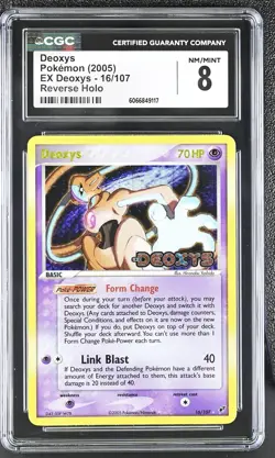 CGC 8 Deoxys 2005 EX Deoxys 16/107 Reverse Holo Stamped Pokemon Card - Image 1