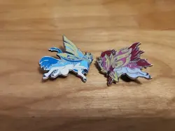 Shiny Zacian + Zamenta Pin from Crown Zenith | Official Pokemon Collector's Pin - Image 1