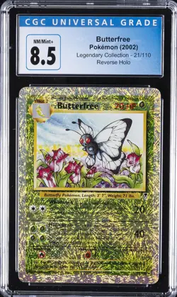 2002 POKEMON LEGENDARY COLLECTION REVERSE HOLO #21 BUTTERFREE CGC 8.5 - Image 1