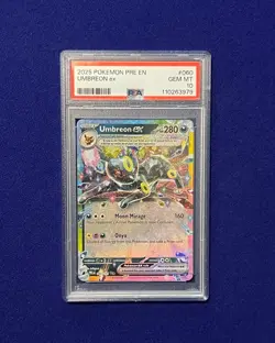 PSA 10 Umbreon EX #60 Prismatic Evolutions 2025 Pokemon GEM MINT - Image 1