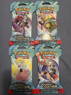 Pokemon Scarlet & Violet Journey Together Sleeved Booster Pack Art Set Of 4 - Image 1