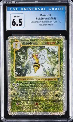 2002 POKEMON LEGENDARY COLLECTION REVERSE HOLO #20 BEEDRILL CGC 6.5 - Image 1
