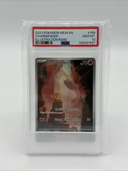 2023 POKEMON MEW EN-151 ILLUSTRATION RARE #168 CHARMANDER PSA 10 Gem Mint - Image 1