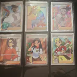 6 Full Art Trainer & Support Card Pokemon TCG Lot - Image 1