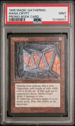 1995 MAGIC: THE GATHERING PROMO BOOK CARD MANA CRYPT PSA 9 - Image 1