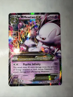 Pokemon M Mega Mewtwo EX Ultra Rare Holo TCG Card 64/162 XY Breakthrough NM++ - Image 1