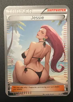 Jessie Pokemon Anime Waifu Sexy Goddess Lewd Hentai Fanart custom Card - Image 3