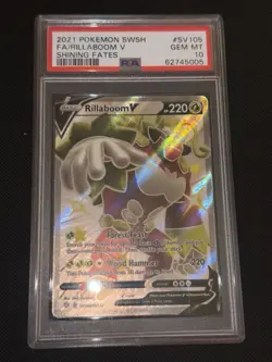 2021 Pokemon SWSH Fa/ Rillaboom V Shining Fates. PSA Graded Gem Mint 10. Card - Image 1