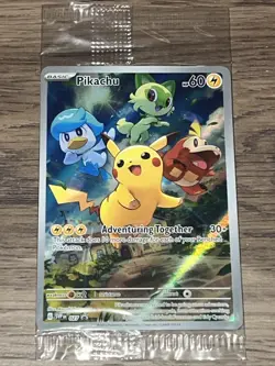 Sealed Pikachu SVP 27 Paldea Evolved Black Star Promo Card Pokemon. Sealed - Image 1