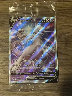 SWSH229 Mewtwo V Pokemon Card 2022 Black Star Promo NM Sealed - Image 1