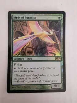MTG Magic the Gathering Birds of Paradise M12 Foil - Image 1