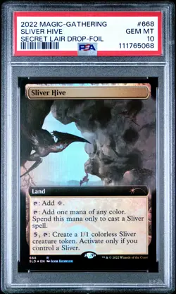 2022 MTG SECRET LAIR DROP FOIL #668 SLIVER HIVE PSA 10 - Image 1