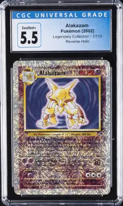 2002 POKEMON LEGENDARY COLLECTION REVERSE HOLO #1 ALAKAZAM CGC 5.5 - Image 1