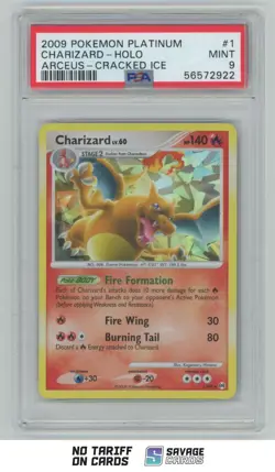 2009 Pokemon Platinum Arceus Holo Cracked Ice Charizard PSA 9 #1/99 - Image 1