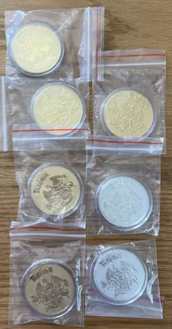 Pokemon Gold & Silver Collectible Coins Mewtwo Pikachu Charizard Venasaur Lot - Image 4