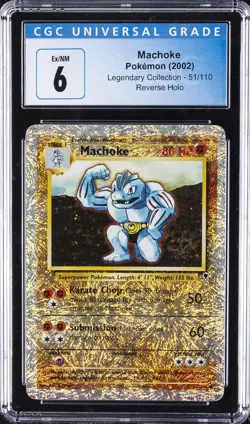 2002 POKEMON LEGENDARY COLLECTION REVERSE HOLO #51 MACHOKE CGC 6 - Image 1