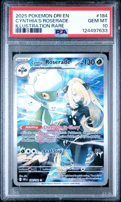 CYNTHIA'S ROSERADE NO. 184 PSA 10 POKEMON DESTINED RIVALS ILLUSTRATION RARE (1) - Image 1