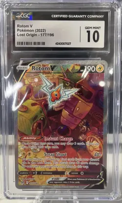 Pokemon TCG Rotom V 177/196 Alternate Art, Lost Origin | CGC 10 Graded - Image 1