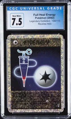 2002 POKEMON LEGENDARY COLLECTION REVERSE HOLO #100 FULL HEAL ENERGY CGC 7.5 - Image 1