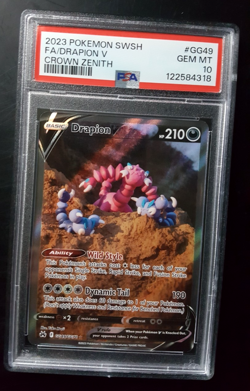 2023 POKEMON SWSH CROWN ZENITH #GG49 FULL ART DRAPION V - PSA 10 GEM MT - Image 1