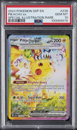 2024 POKEMON SSP EN-SURGING SPARKS SPECIAL ILLUSTRATION RARE PIKACHU EX PSA 10 - Image 1