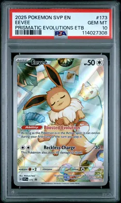 2025 POKEMON SVP EN-SV BLACK STAR PROMO #173 EEVEE PSA 10 - Image 1