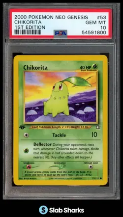 2000 POKEMON NEO GENESIS 1ST EDITION #53/111 CHIKORITA PSA 10 - Image 1