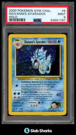2000 POKEMON GYM CHALLENGE #5/132 GIOVANNI'S GYARADOS HOLO PSA 9 - Image 1
