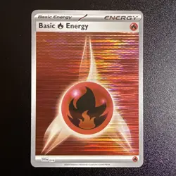 Fire Energy - Basic SVE 018 White Flare Horizontal Holo Pokemon Card NM - Image 1