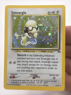 Pokemon TCG Smeargle Neo Discovery Unlimited Holo Card 11/75 HP - Image 1