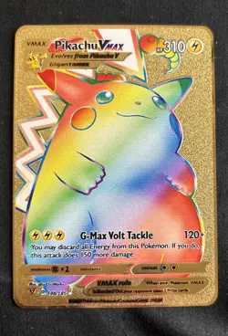 Pikachu VMAX 310 HP Rainbow Gold Pokemon Card - Image 1
