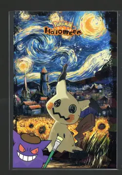 POKEMON HALLOWEEN CARD * MIMIKYU * HOLO- VAN GOGH inspired - Image 1