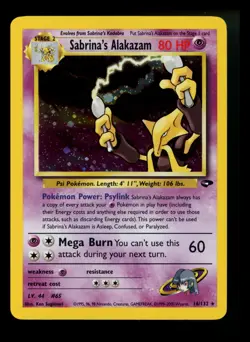 Sabrina's Alakazam 16/132 Gym Challenge 2000 Holo Rare WOTC Pokemon Card TCG - Image 1