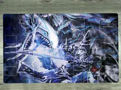 WVICM Playmat Blue Eyes Dark Magician TCG CCG Mouse Pad Trading Card Game Mat - Image 1