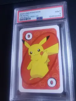 PSA 9 Pikachu Red #0 Japanese Uno Pokemon Card - Image 1