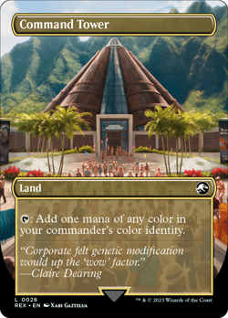 Command Tower (BORDERLESS) #26 | Near Mint | Jurassic World Collection Magic MTG - Image 1